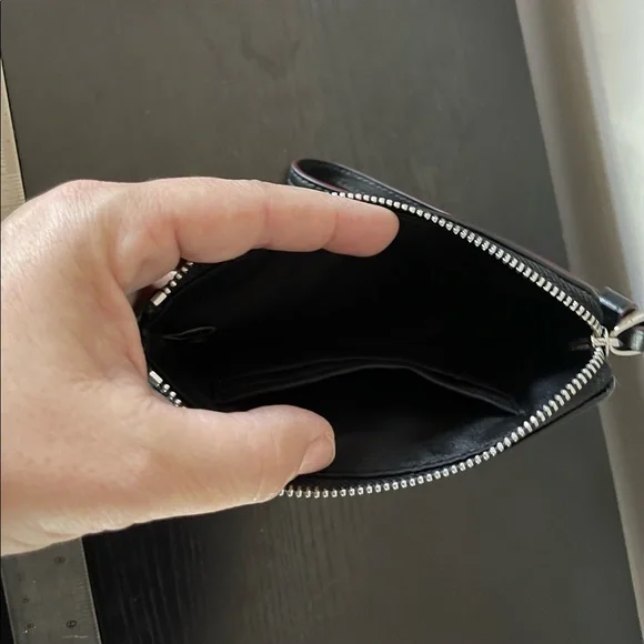 Coach corner zip wristlet wallet black/gray - Picture 3 of 3